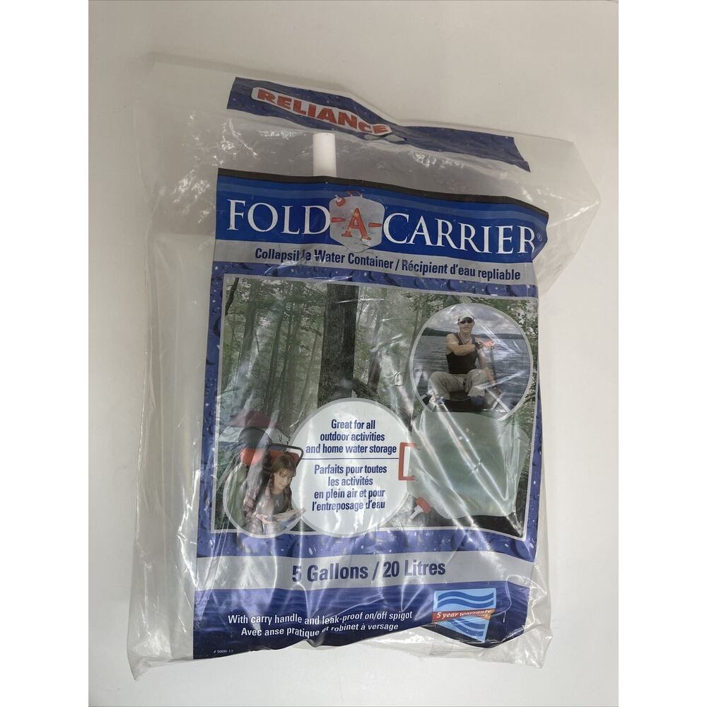 Reliance Fold-A-Carrier 5 Gal Collapsible Water Container-Camping-New